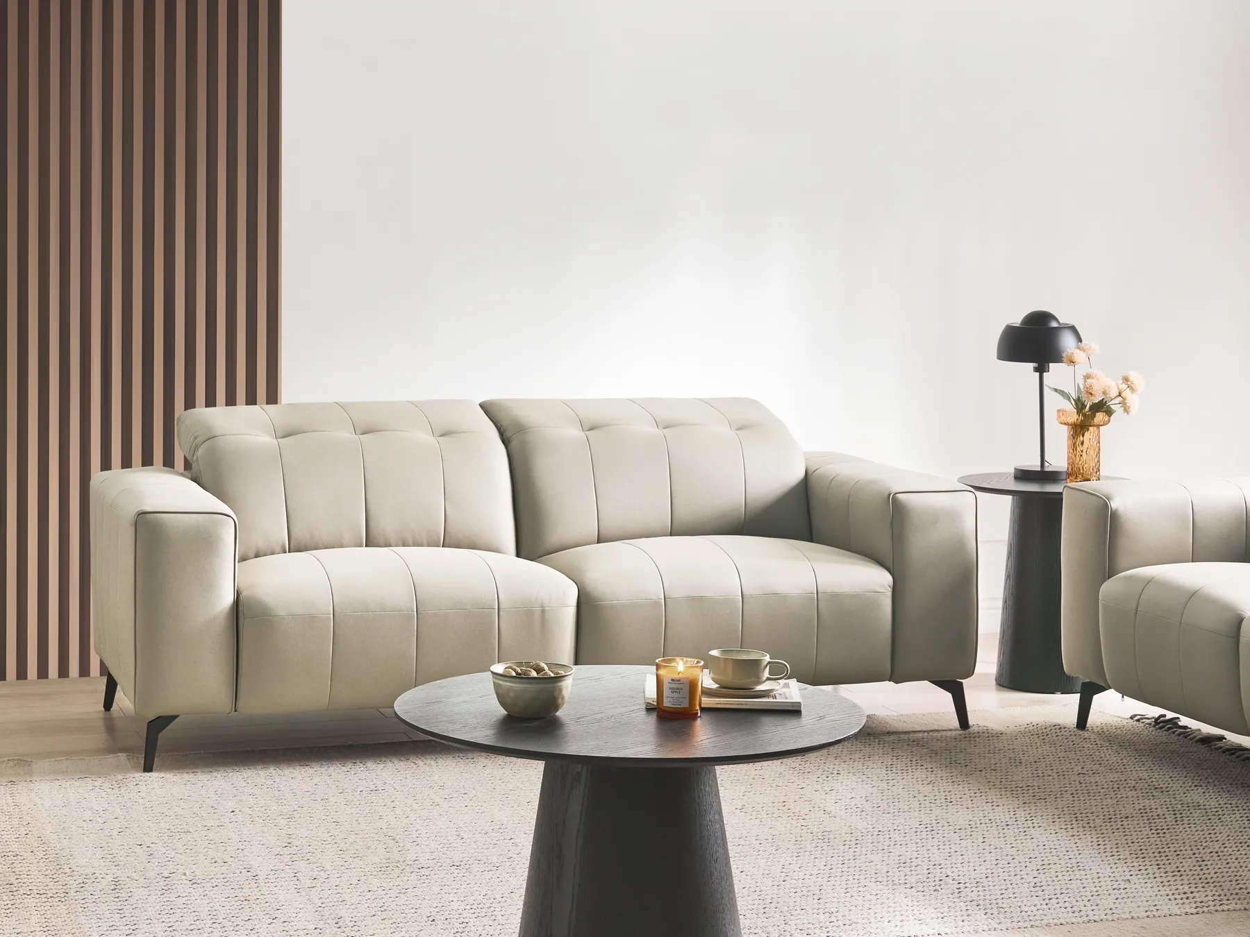 Sofa 3-Sitzer OMMEL Stoff Hellbeige_1035667