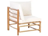 Garten Ecksofa mit Tisch 4-Sitzer CERRETO Bambus Cremeweiß linksseitig_909497