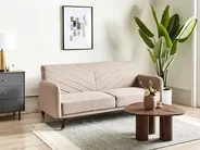 Schlafsofa 3-Sitzer SENJA Kunstleinen Hellbraun_944781