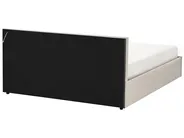 Bett mit Stauraum und LED-Beleuchtung ARMELLE Stoff Beige 160 x 200 cm_994507