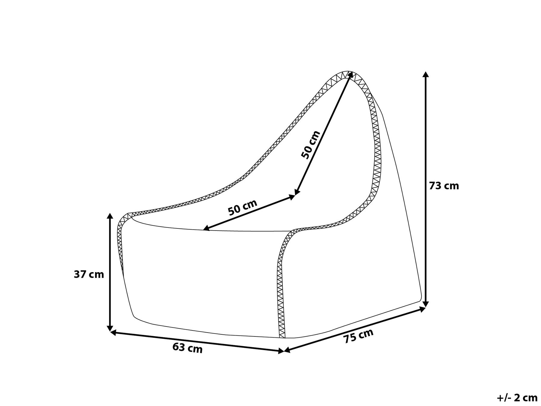 Sitzsack 200 L DROP LINEN 63 cm 75 cm Grau_708879