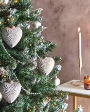 Weihnachtskugel 4er Set FERIABLE Glas Grau_899348