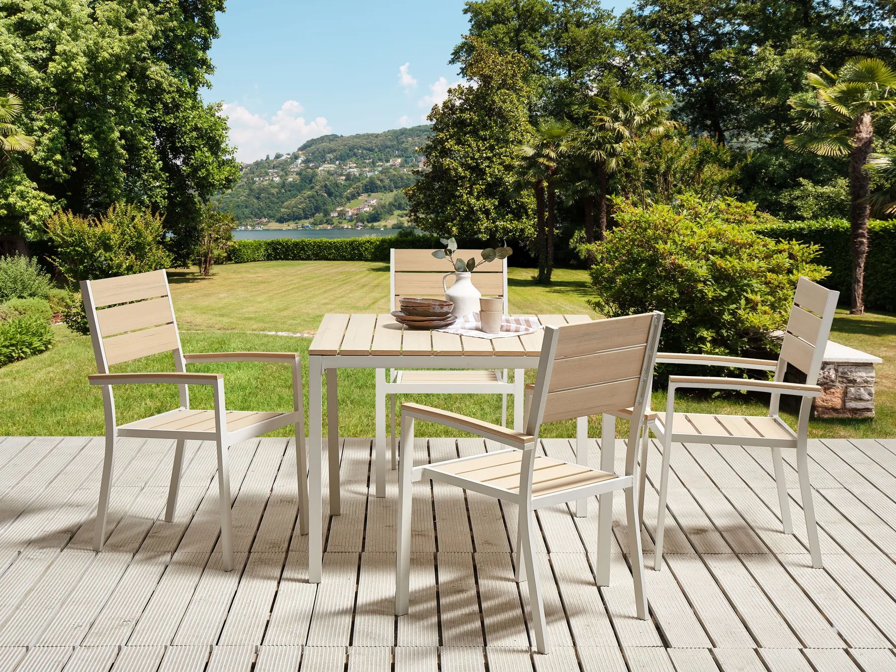 Gartentisch PRATO 95 cm 95 cm Beige_884191