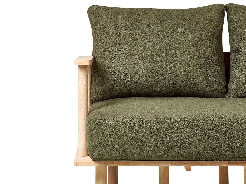Sofa 2 Seater ASKER Boucle Dark Green_932569
