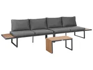 Hoekloungeset met tafel 4-zits PIENZA Lichtbruin/grijs linkszijdig_1003084