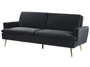 Sofa Bed 3 Seater VETTRE Velvet Black_787975