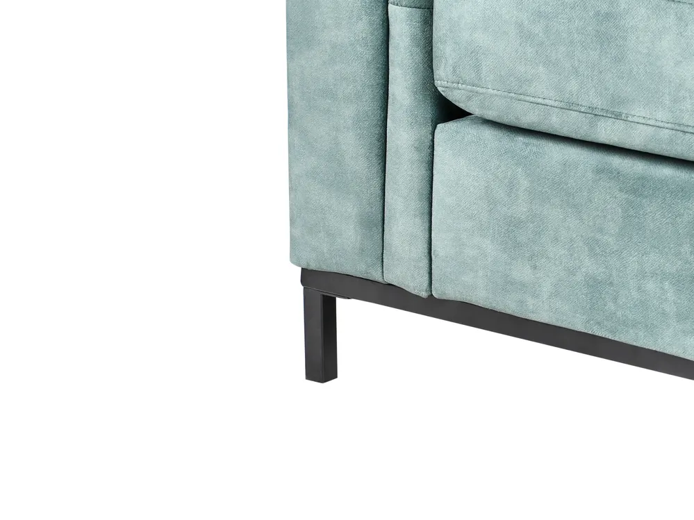 Ecksofa 4-Sitzer OSLO Samtstoff Blaugrün linksseitig_964395