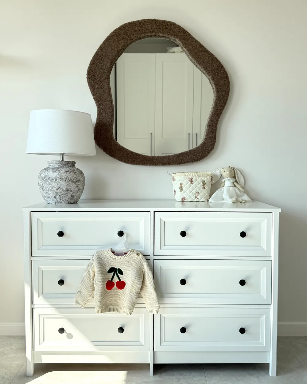 Wall Mirror BLISMES 79 cm 80 cm Boucle Brown_1018324