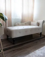 Right-Hand Chaise Longue IVRY Velvet Light Beige_1075810