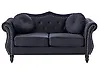 Sofa 2-Sitzer SKIEN Samtstoff Schwarz