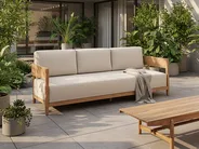 Gartensofa 3-Sitzer SAMPIERI Metall Hellbraun_1000016