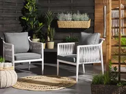 Garden Lounge Set with Table 4 Seater LATINA Metal Grey_775774