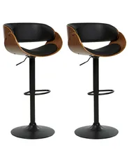 Set mit 2 Barstühlen BAKU II drehbar Kunstleder Schwarz_953009