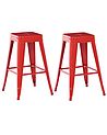 Set mit 2 Barhockern CABRILLO Metall Rot