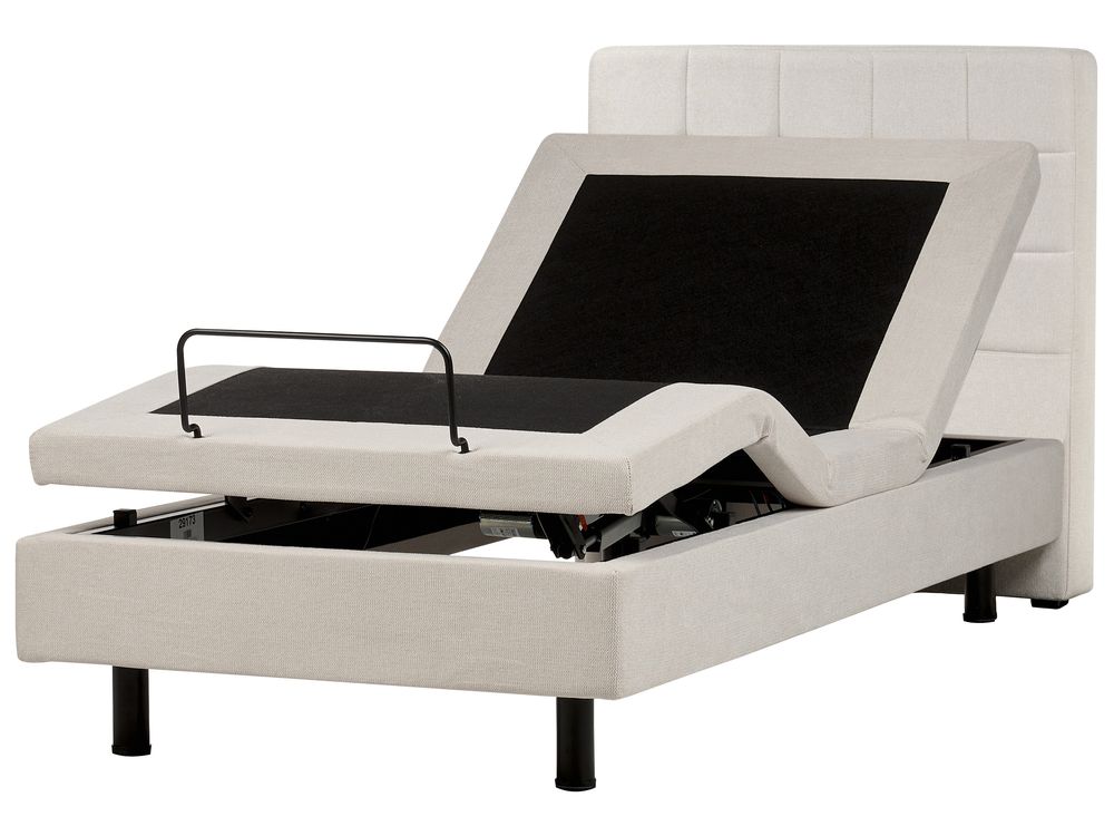 Adjustable Bed Fabric DUKE 90 x 200 cm (EU Single) Light Beige