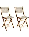 Gartenstuhl 2er Set PROSSEDI klappbar Akazienholz Beige