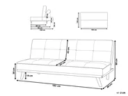 Sofa Bed 3 Seater FROYA Fabric Light Grey_722498