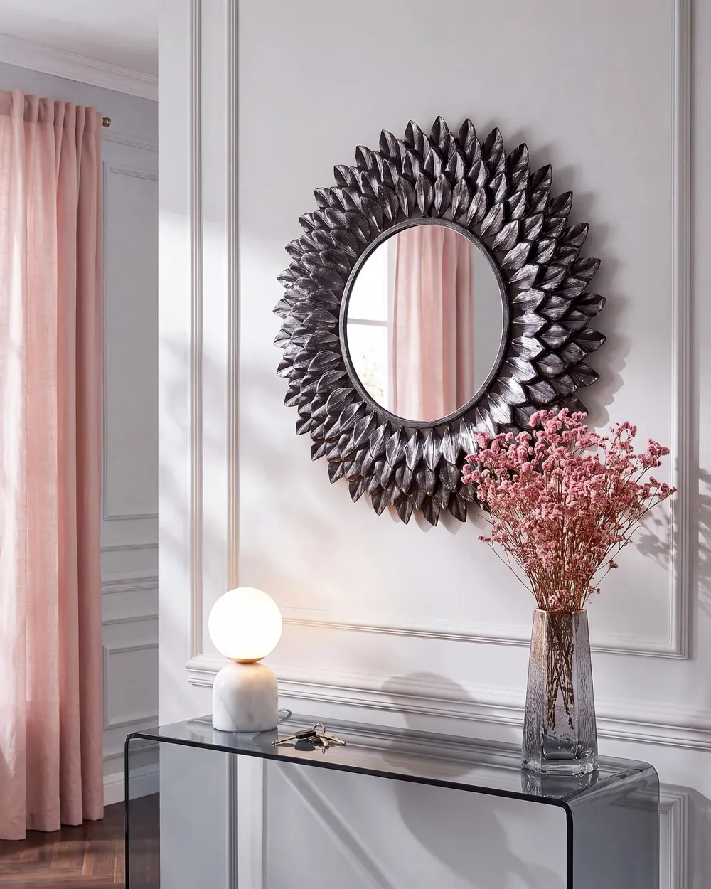 Wandspiegel LARRAU 70 cm 70 cm Metall Silber