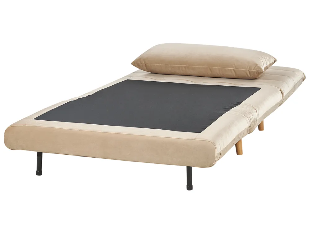1-Sitzer Schlafsofa SETTEN Samtstoff Beige_874976