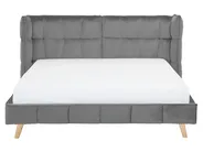Krevet Samet SENLIS 160 x 200 cm Sivi_740835