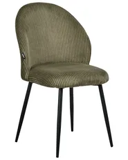 Set of 2 Dining Chairs ELOY Corduroy Dark Green_1006529