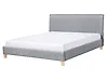 Bett mit Lattenrost Stoff SENNEZ 160 x 200 cm Hellgrau