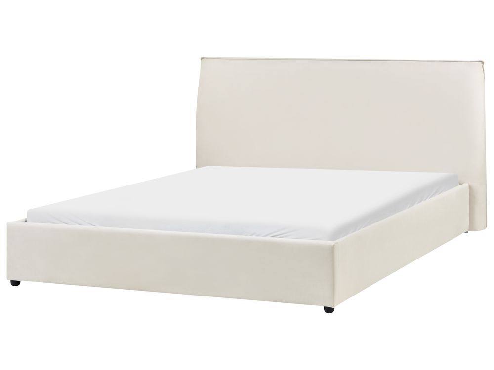 Waterbed Velvet LAVAUR 160 x 200 cm (EU King Size) Off-White