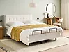 Bett verstellbar Bouclé DUKE 160 x 200 cm Cremeweiß