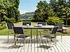 Gartenmöbel Set 6-Sitzer COSOLETO/GROSSETO Sicherheitsglas Granit Optik Schwarz