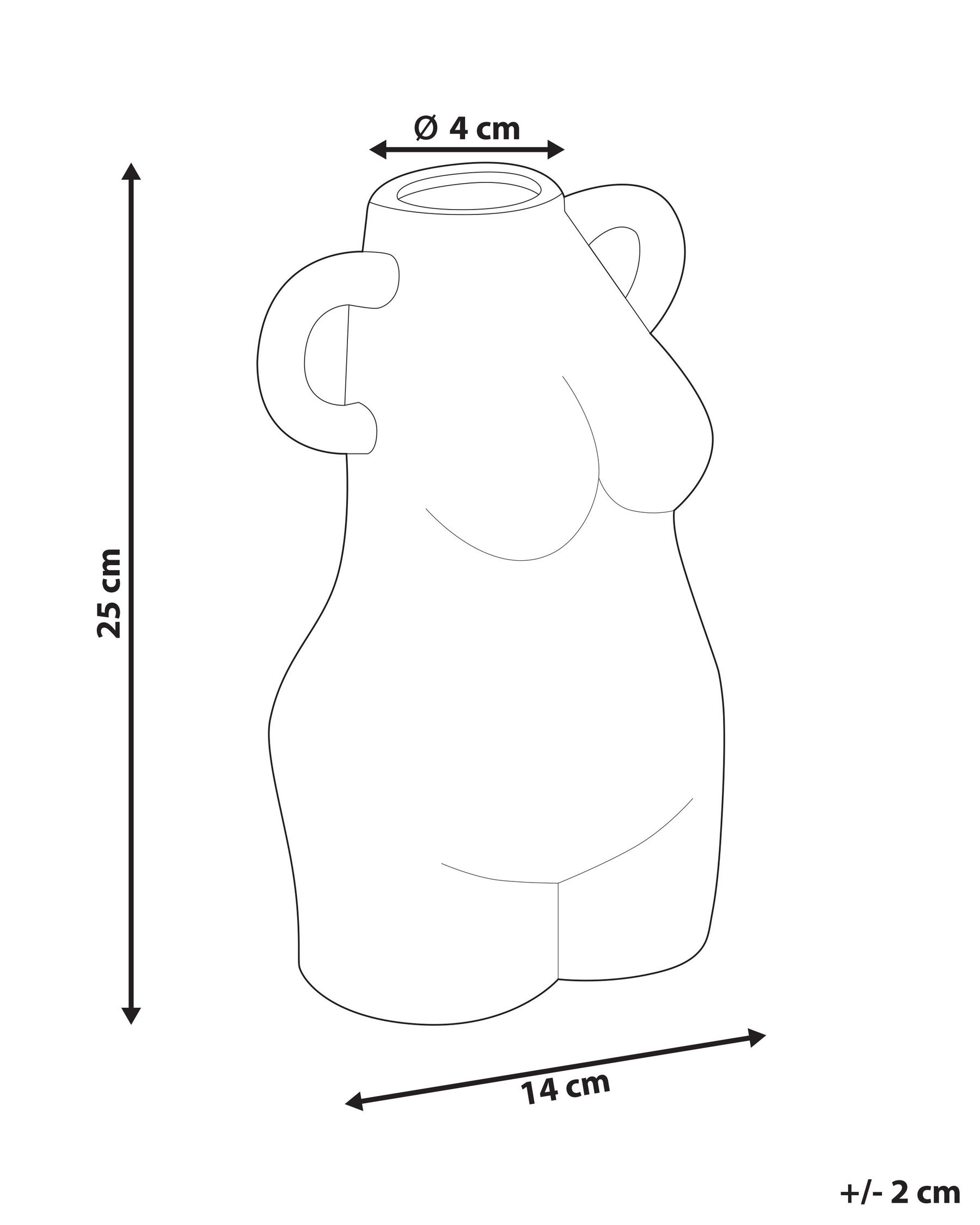 Blumenvase AIGIO 25 cm Keramik Weiß_845113