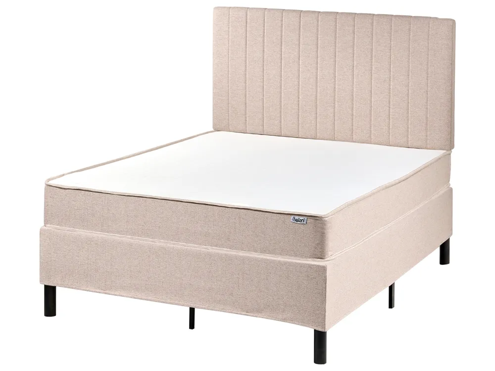 Boxspringbett Stoff COUNTESS 120 x 200 cm Beige