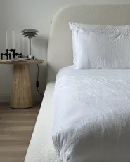Bed Boucle ROISEL 160 x 200 cm (EU King Size) Light Beige_955938