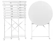 Bistro Set klappbar FIORI Metall Weiß_369758
