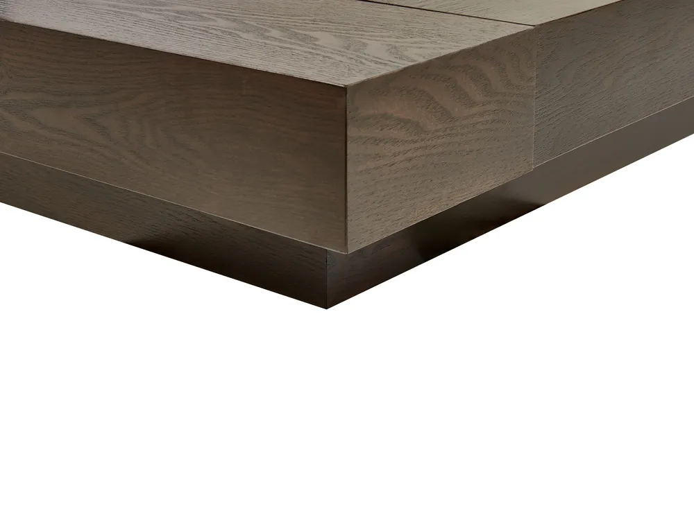 Bett mit LED Kunstleder ZEN 160 x 200 cm Dunkle Esche_941361