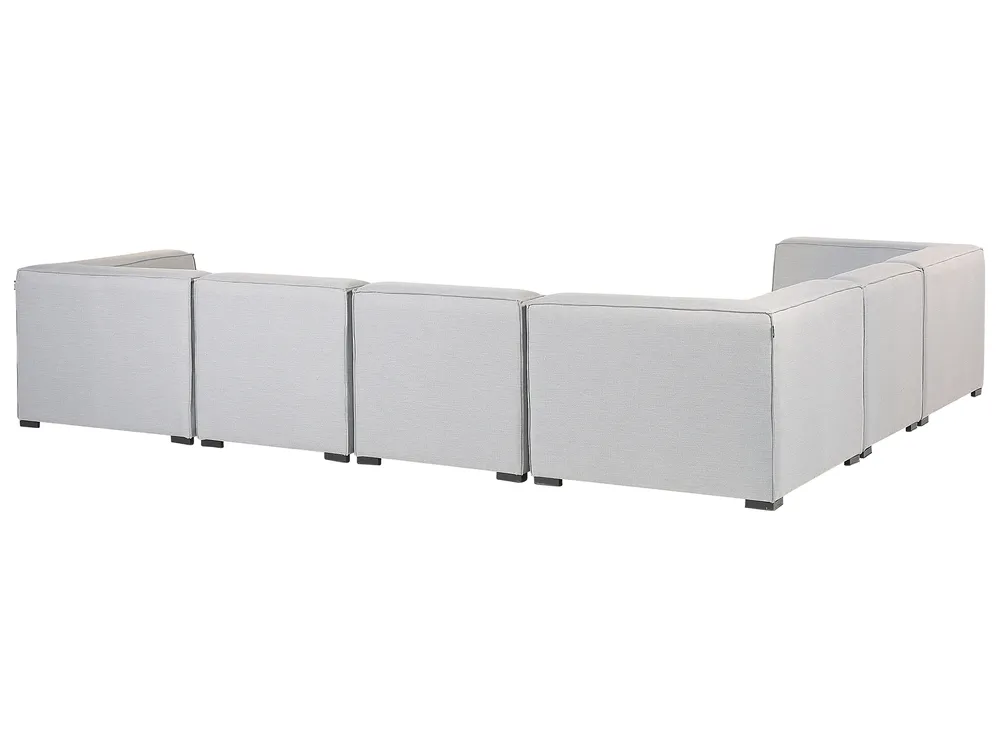 Garden Corner Sofa with Ottoman 7 Seater AREZZO Modular Light Grey Right Hand_867643