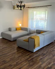 Modul Ecksofa 4-Sitzer ARDAL Stoff Hellgrau rechtsseitig_1017846
