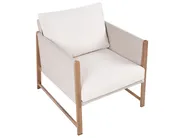 Lounge Set mit Tisch und Ottomane 5-Sitzer NOLA Metall Hellbeige_998401