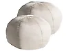 Dekokissen 2er Set SALVIA 33 x 33 cm Samtstoff Cremeweiß Ohne Muster