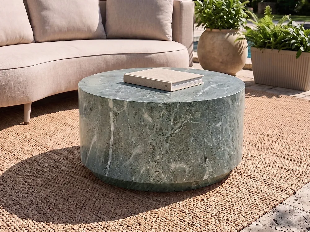 Couchtisch ASIERIO 70 cm 70 cm Marmor Optik Grüner Marmor