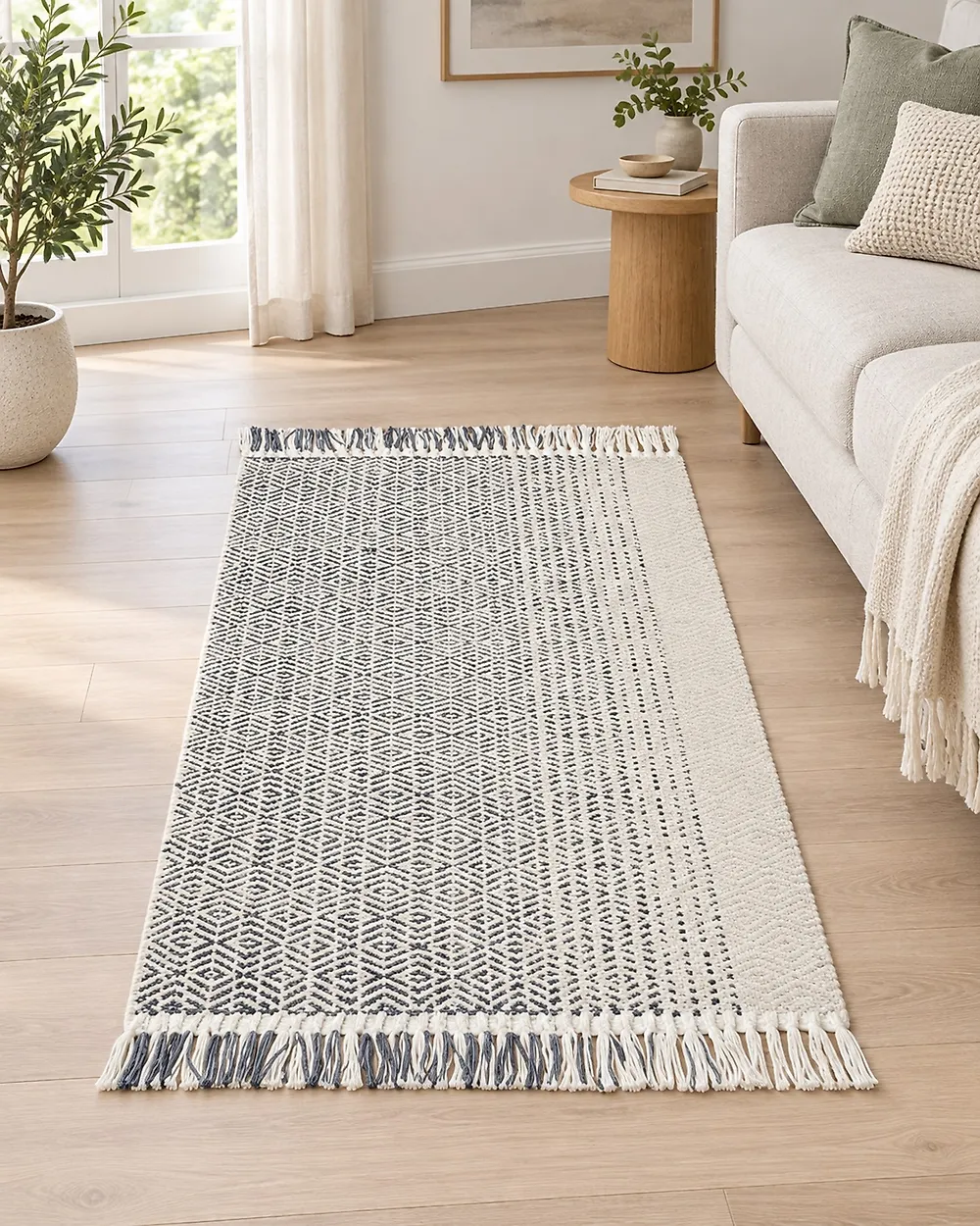 Teppich OMERLI Weiß 80 x 150 cm Wolle