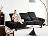 Sofa 3-Sitzer IKAST Stoff Schwarz