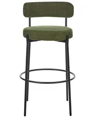 Set of 2 Bar Chairs ALLISON Boucle Green_913892
