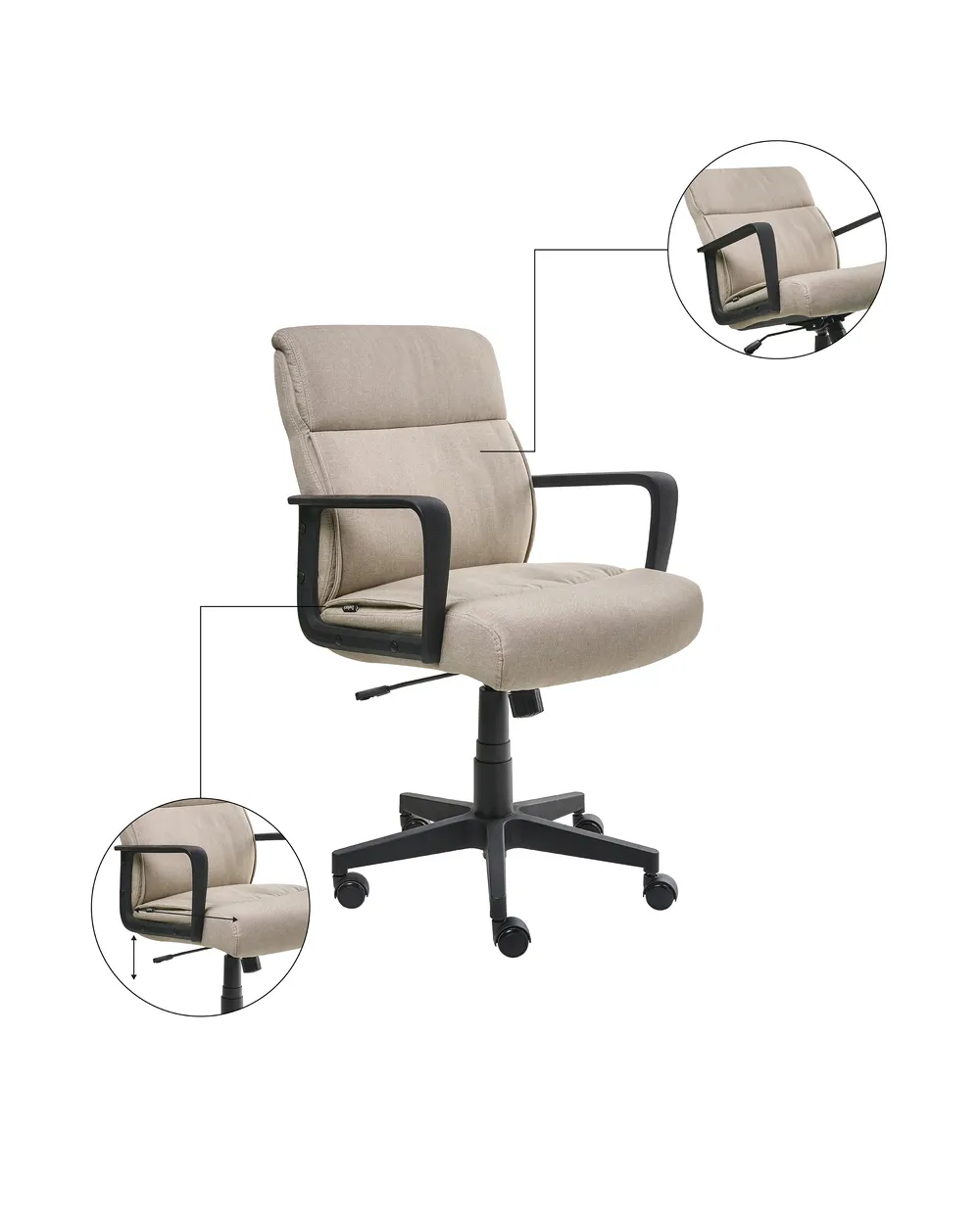 Office Chair BYRON Fabric Beige_1037304