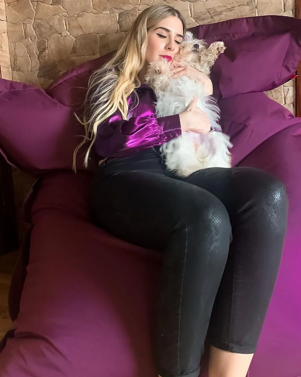 Bean Bag Cover FUZZY 140 cm 180 cm Purple_1168874