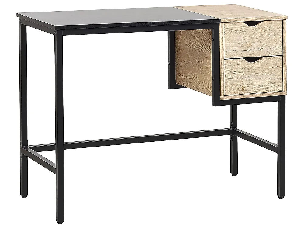 Bureau HARPER Zwart 100 cm 48 cm met lades | Beliani.nl