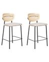 Set mit 2 Barstühlen MAYETTA Rattan Hellbeige
