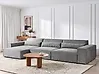 Modul Ecksofa 4-Sitzer HELLNAR Stoff Grau rechtsseitig