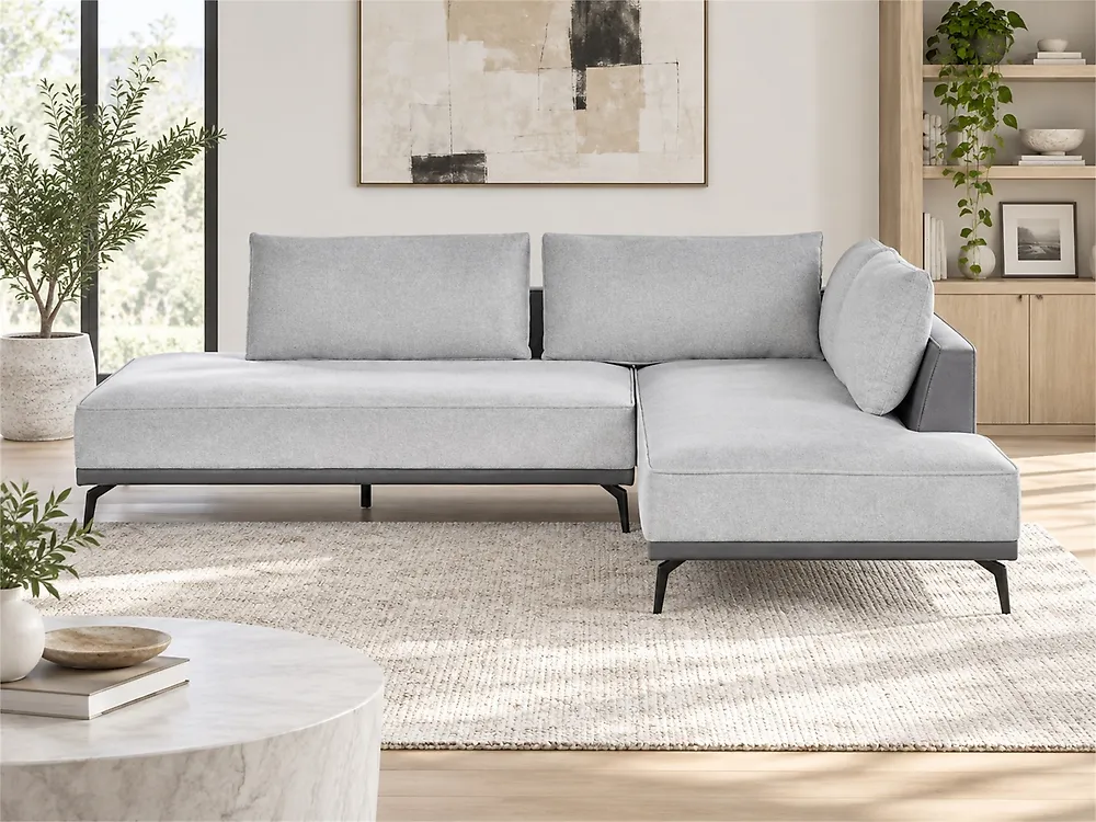 Ecksofa MYKEN Stoff Hellgrau rechtsseitig_1184023
