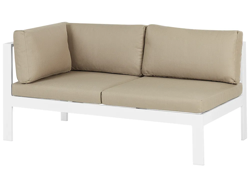 Garten Ecksofa mit Tisch 5-Sitzer MESSINA Metall Sandbeige linksseitig_932083