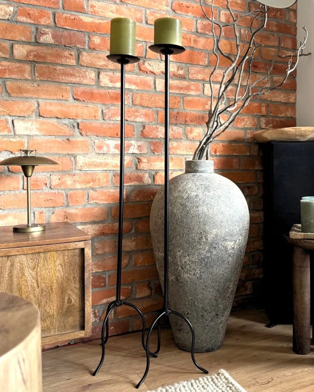 Kerzenständer ALMADA 118 cm Metall Schwarz_1020367